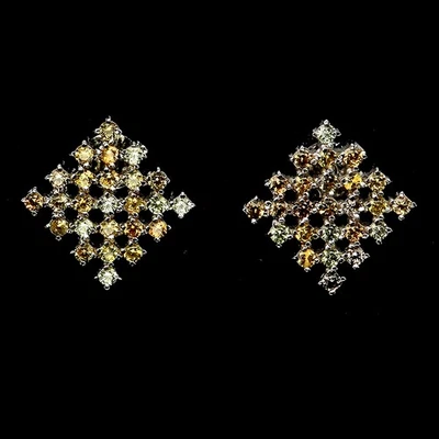 925 Sterling Silver Earrings Round Sapphire Natural Gemstone Jewelry - Image 1 of 4