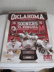 Oklahoma Sooners Gameday Program OU-Nebraska 2008 & Ticket Stub - Picture 1 of 13