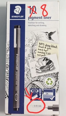 STAEDTLER Nueva Línea de Pigmentos 0.05 Caja de 8 Caja Abierta Foto 1 de 4