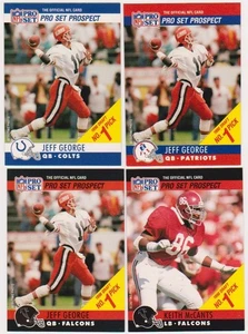 1990 Pro Set Jeff George/Keith McCants 4 Card Draft Day Set - Picture 1 of 2