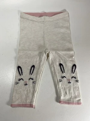 H&M Bebé Niña Beige Conejo Tejido Leggings Talla 4-6 Meses (8" Entrepierna) Foto 1 de 4