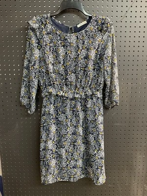 Vestido para mujer Freebird multicolor poliéster cuello redondo manga larga hasta la rodilla S Foto 1 de 4