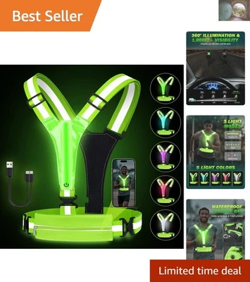 Chaleco reflectante LED ultrabrillante con bolsa impermeable - Perfecto para carreras nocturnas Foto 1 de 4
