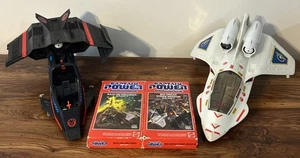 Vintage Captain Power Jet XT-7 & Phantom Shadow Ships 1986 Mattel W/ VHS Tapes - Picture 1 of 20