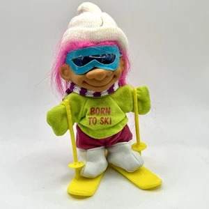 1990s  BORN TO SKI /SKIER  - 5" Russ Troll Doll - Vintage Retro Rare - Bild 1 von 5
