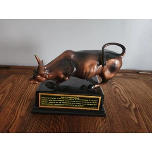 Wall Street Charging Bull Statue Model w/Base 5"T - Picture 1 of 3