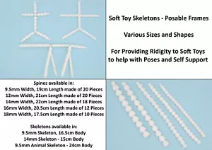 Soft Toy Skeletons - Posable Frames - Available in various Sizes and Shapes - Picture 1 of 16