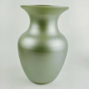 Retro Style Metalic Green Glass Flower Vase Table Top Decorative Vase - Picture 1 of 8