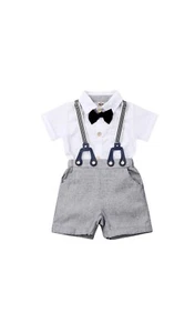 Baby Boy Elegant Outfit Bow Tie Set Gentleman Suit - Picture 1 of 4