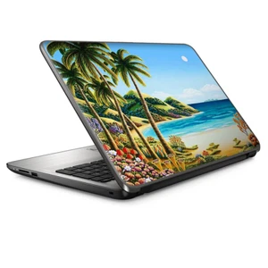 Universal Laptop Skins wrap for 15" - Beach Water Palm Trees - Picture 1 of 7