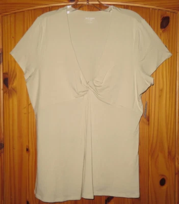 New OLD NAVY Cream/Sand TWIST FRONT s/s Deep V-Neck KNIT TOP Maternity XL - Image 1 of 4