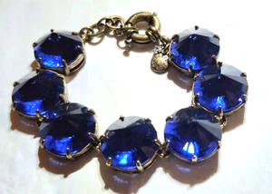 J Crew Cobalt Blue Spiked Rhinestone Bracelet - Picture 1 of 9
