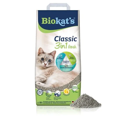 Biokats Classic fresh 3in1 Klumpendes Katzenstreu Katze Katzentoilette 10 L