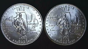 2003 P D 25C State Quarter Illinois BU Clad (2 coins) 24hh1018-3 - Picture 1 of 2