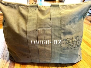Vintage Military Army Air Force Aviator 2 Zipper Kit Bag - AN-6505-1 - WWII Era - Picture 1 of 10