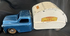 Vintage Hydraulic Structo Sanitation Truck Pressed Steel Original Paint - Picture 1 of 11