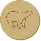 6 x 'Polar Bear' 95mm Round Wooden Coasters (CR00104826)