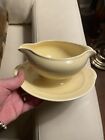 Lu Ray Pastel Yellow Gravy Boat Sauce Attached Under Plate