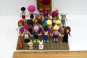 Lego Friends Minifigures 19 Girls, a Monkey, a Dog & a Bunny = 22 pcs - READ - Picture 1 of 9
