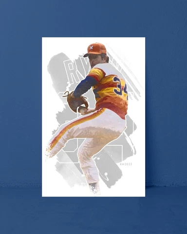 NOLAN RYAN watercolor painting art print/poster HOUSTON ASTROS FREE S&H! Cover