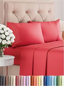 Full Size 4 Piece Sheet Set - Comfy Breathable & Cooling Bed Sheets Set - Hotel - Picture 1 of 8