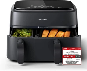 Philips Airfryer Dual Basket 3000 Series NA350/00 Heißluftfritteuse 8L Timer Neu - Bild 1 von 5