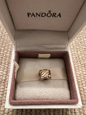 100% Authentic Pandora 14K gold Babbling Brook Clip 750418 rare and RETIRED - Image 1 of 4