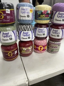 Crochet Thread Size 10 Multi Colors Mixed Lot of 12. (Y-3) - Picture 1 of 5