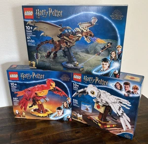 Lego Harry Potter ◆ 75979 Hedwig ◆ 76394 Fawkes ◆ 76406 Horntail ◆ New ◆ Retired - Picture 1 of 19