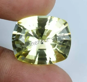 19.05 Ct Natural Yellow Heliodor Beryl Certified Cushion Master Cut Gemstone - Picture 1 of 8