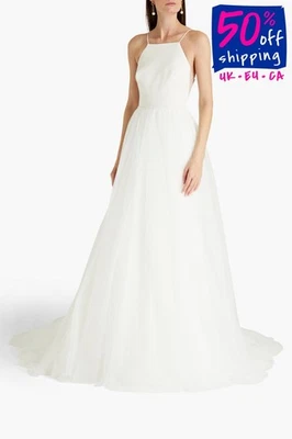 UVP1670€ THEIA Fit & Flare Brautkleid US12 UK16 IT48 XXL Lagenlook Tüll Träger - Bild 1 von 4