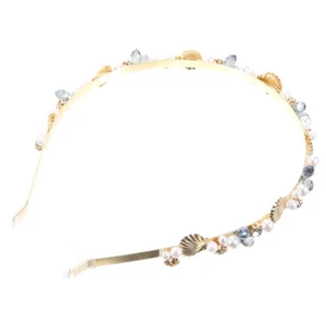 Fascia per capelli Shell Pearl accessori per donna matrimonio spiaggia miss sposa - Foto 1 di 12