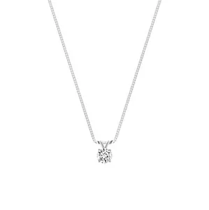 1/2 Ct Round Lab Created Grown Diamond Pendant Necklace 14K White Gold F/VS 18" - Picture 1 of 3