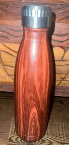 New Manna Vogue Double Wall Stainless Steel 17 Oz Water Bottle ~ Wood Grain - Picture 1 of 4