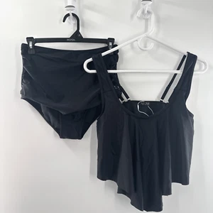 Edel Qual size-M High Waist Tankini Women Two Piece Swimsuit Black *READ... - Picture 1 of 14
