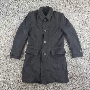 Hugo Boss Coat Mens Medium Eu 48 Huck Cashmere Wool Grey Long Jacket R15-8 - Picture 1 of 16