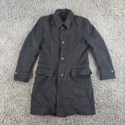 Hugo Boss Coat Mens Medium Eu 48 Huck Cashmere Wool Grey Long Jacket R15-8 - Image 1 of 4
