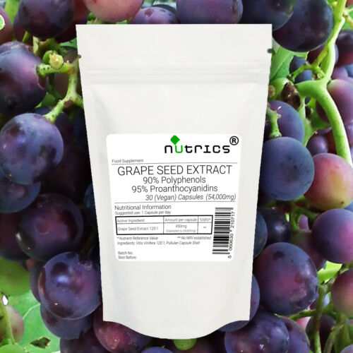 Nutrics® 54,000mg GRAPE SEED EXTRACT 30 V Capsules (1 Month Supply) BUY2GET3