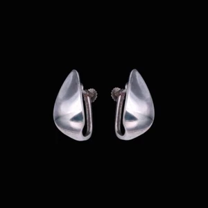 Georg Jensen. Sterling Silver Screw back Earrings #128B - Nanna Ditzel. - Picture 1 of 4