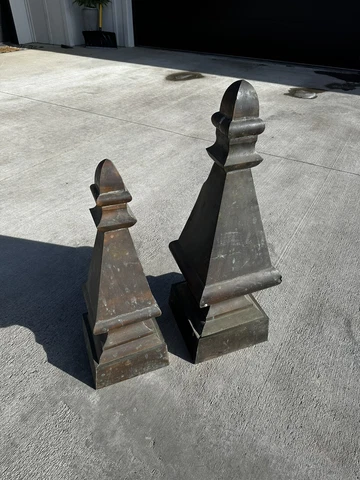34in And 27in Copper Antique Church Architectural Salvage Finial 1900s Cover