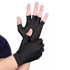 Kupfer Kompressionshandschuhe Anti Arthritis fingerlose Handstütze Schmerzlinderung UK - Bild 1 von 23