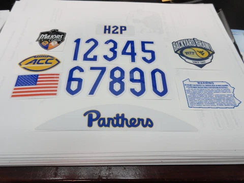 Pitt Panthers Decals for Football Helmet Backyard Brawl & John Majors Classic Cover