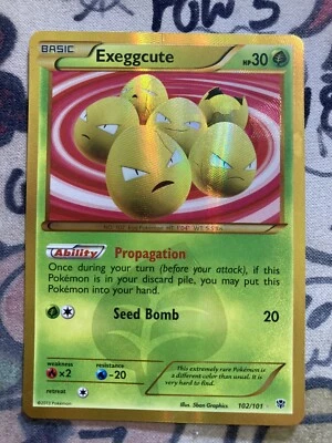 Exeggcute 102/101 BW Plasma Blast Pokemon Card Holo Foil Secret Rare - Image 1 of 3