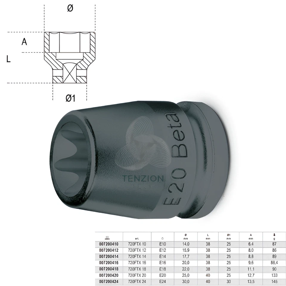 Chiave A Bussola Macchina Torx 1/2" - Beta 720FTX - Immagine 1 di 1