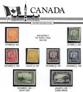 CANADA (MK5181) # 149-156 FVF-3MNH/4H/1USED KING GEORGE V SCROLL ISSUE CV $193 - Picture 1 of 1