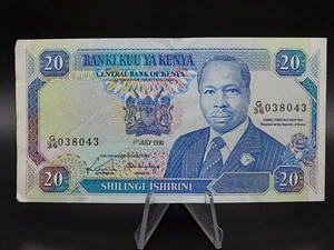 Kenya Banknote 20 Schilling 1990 ~ circulated P-25 - Picture 1 of 2