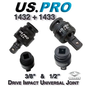 US PRO Tools 3/8" & 1/2" DR Universal Impact Socket Joint Wobble Swivel Adaptor - Picture 1 of 7