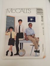 McCall's Pattern 8419 Boys' French Toast School Uniform Pants/Shirt/Tie 12~16 Uc