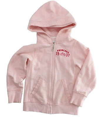 Куртка с капюшоном на молнии Disney Kids Princess FrTerry Est.1937 Crown размер XS Lt. Розовый б/у в отличном состоянии - Изображение 1 из 4