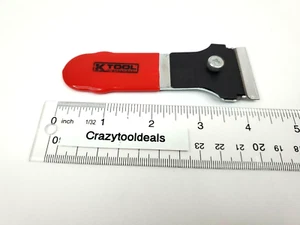 K TOOL KTI-70016 MINIATURE RAZOR BLADE SCRAPER #12 BLADE VINYL COATED HANDLE RED - Picture 1 of 12